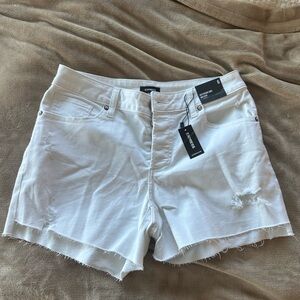 Express White Denim Jean Shorts Classic Style